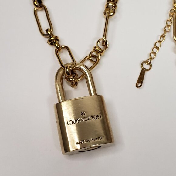 Authentic Louis Vuitton Padlock w/unbranded Stainless Steel Necklace & Bracelet - Picture 8 of 16